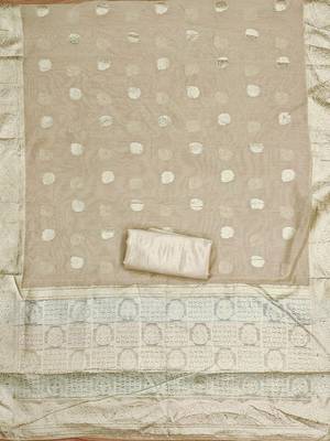 floral woven designed beads and stones unstitched dress material 5
