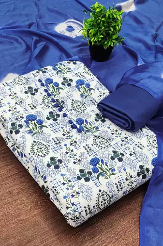 printed cotton unstitched dress material