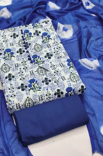 printed cotton unstitched dress material