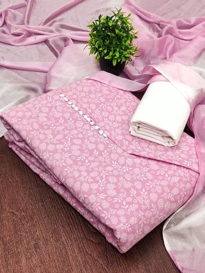 printed cotton unstitched dress material