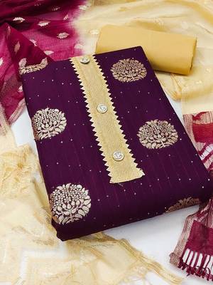 ethnic motifs woven design unstitched dress material 1
