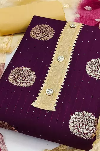 ethnic motifs woven design unstitched dress material