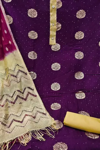 ethnic motifs woven design unstitched dress material