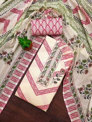 floral printed unstitched dress material 1