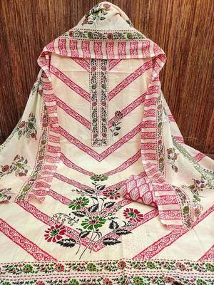 floral printed unstitched dress material 2