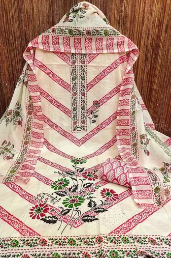 floral printed unstitched dress material