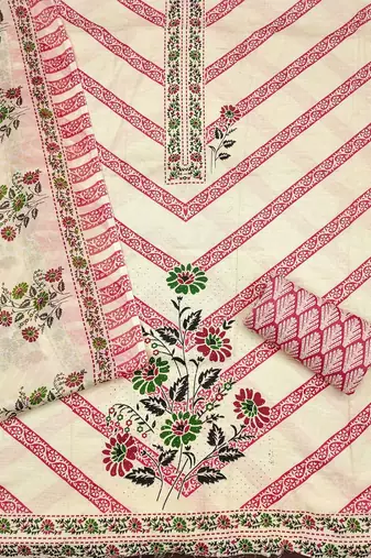 floral printed unstitched dress material