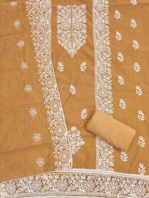 women cotton blend embroidered dress material 2