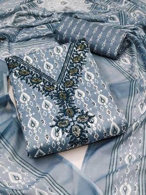 geometric printed unstitched dress material 1