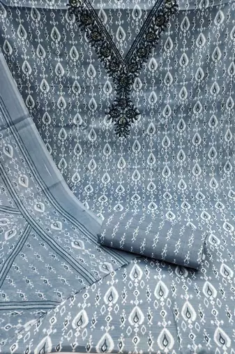 geometric printed unstitched dress material