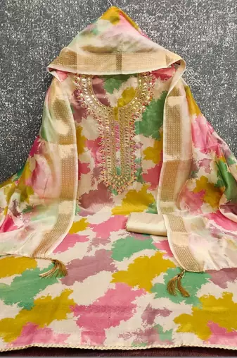 printed unstitched dress material