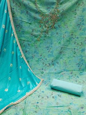 floral embellished cotton unstitched dress material 3