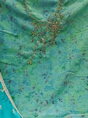 floral embellished cotton unstitched dress material 5