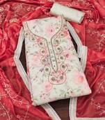 embellished cotton unstitched dress material
