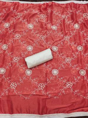 embellished cotton unstitched dress material 4