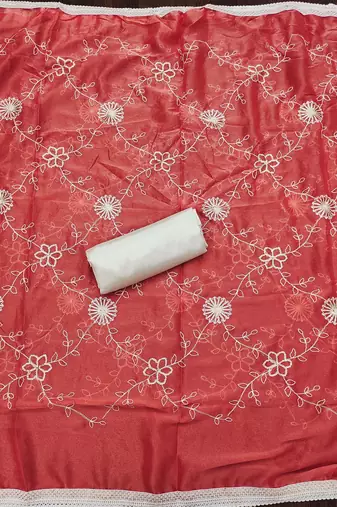 embellished cotton unstitched dress material