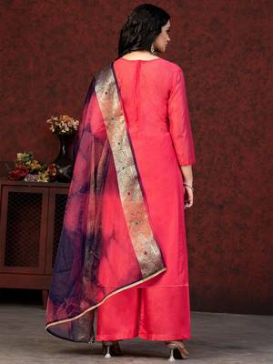 floral embroidered zari unstitched dress material 4