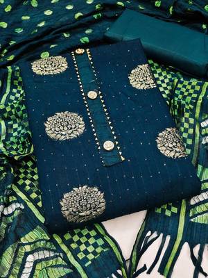 ethnic motifs woven design gotta patti unstitched dress material 1