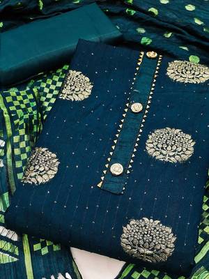 ethnic motifs woven design gotta patti unstitched dress material 2