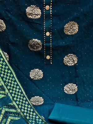 ethnic motifs woven design gotta patti unstitched dress material 3