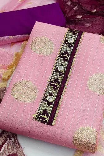 ethnic motifs woven design unstitched dress material