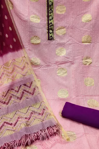 ethnic motifs woven design unstitched dress material