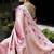 Pink Green silk blend embroidered heavy work Saree with blouse 