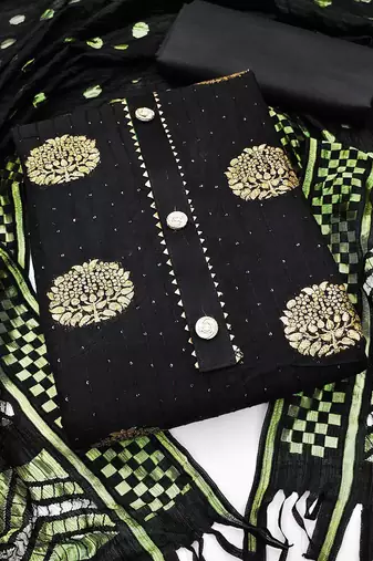 ethnic motifs woven design unstitched dress material