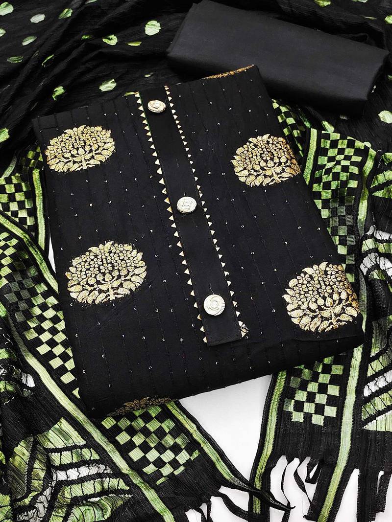 ethnic motifs woven design unstitched dress material