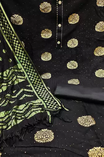 ethnic motifs woven design unstitched dress material