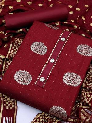 ethnic motifs woven design unstitched dress material 2