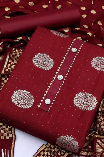 ethnic motifs woven design unstitched dress material