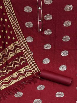 ethnic motifs woven design unstitched dress material 3