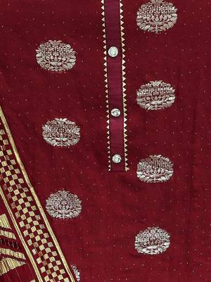 ethnic motifs woven design unstitched dress material 4