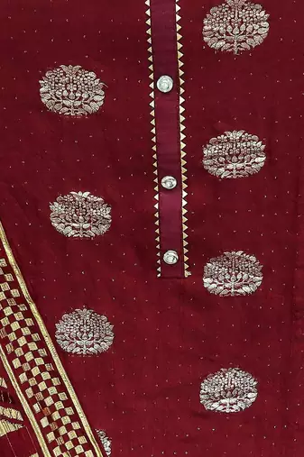 ethnic motifs woven design unstitched dress material