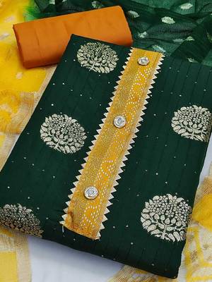 ethnic motifs woven design unstitched dress material 2