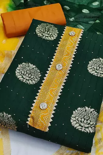 ethnic motifs woven design unstitched dress material