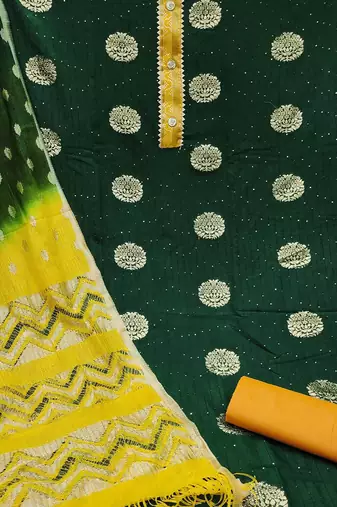 ethnic motifs woven design unstitched dress material
