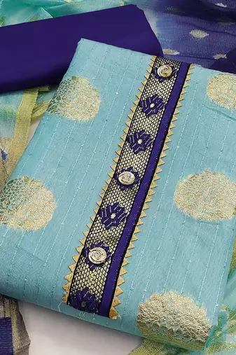 woven design unstitched dress material