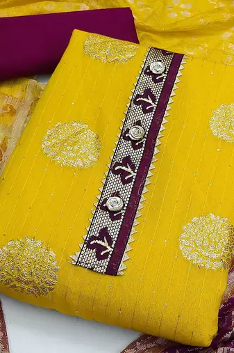 woven design unstitched dress material