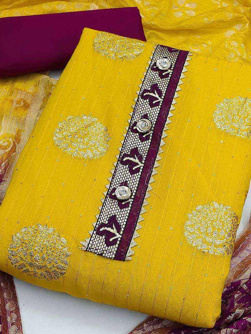 woven design unstitched dress material
