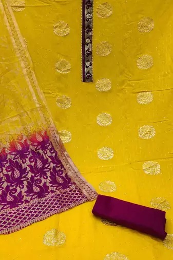 woven design unstitched dress material