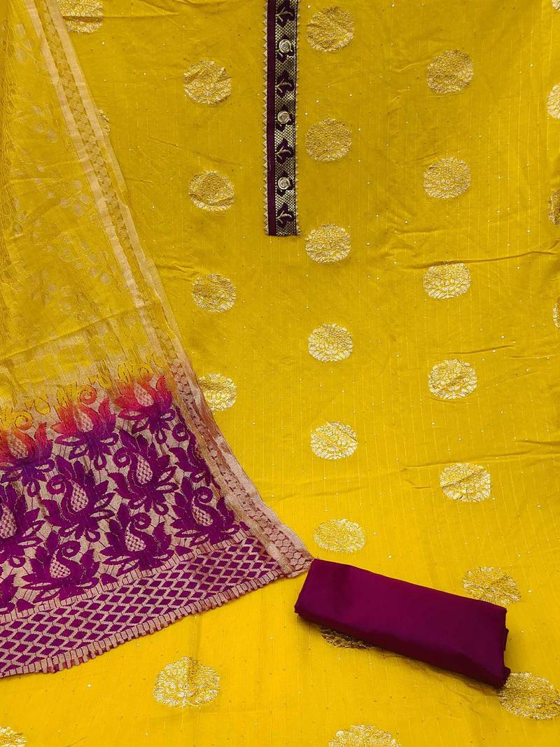 woven design unstitched dress material