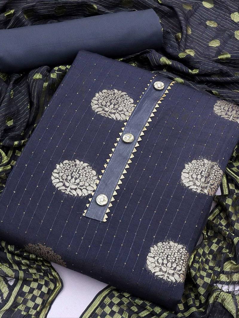 woven design unstitched dress material