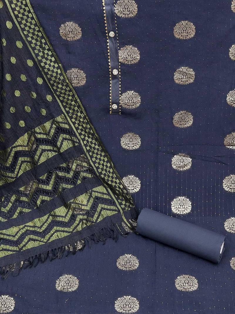 woven design unstitched dress material