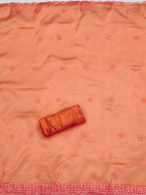 floral embroidered organza unstitched dress material 4