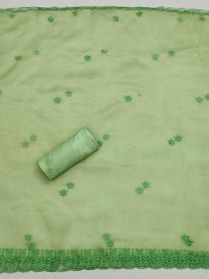 floral embroidered organza unstitched dress material 3