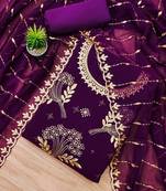 floral embroidered unstitched dress material