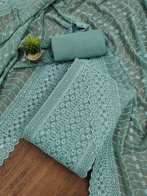 embroidered unstitched dress material 1