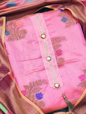 woven design unstitched dress material 2